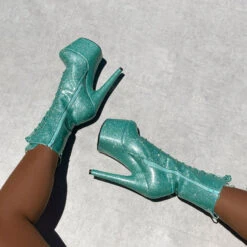 Hella Heels The Glitterati 7inch Boots - Baby Blues 10 Hella Heels The Glitterati 7inch Boots - Baby Blues -Radd Pole Wear Shop Bluebabybluesglitter7inchpoledancehighboot 2