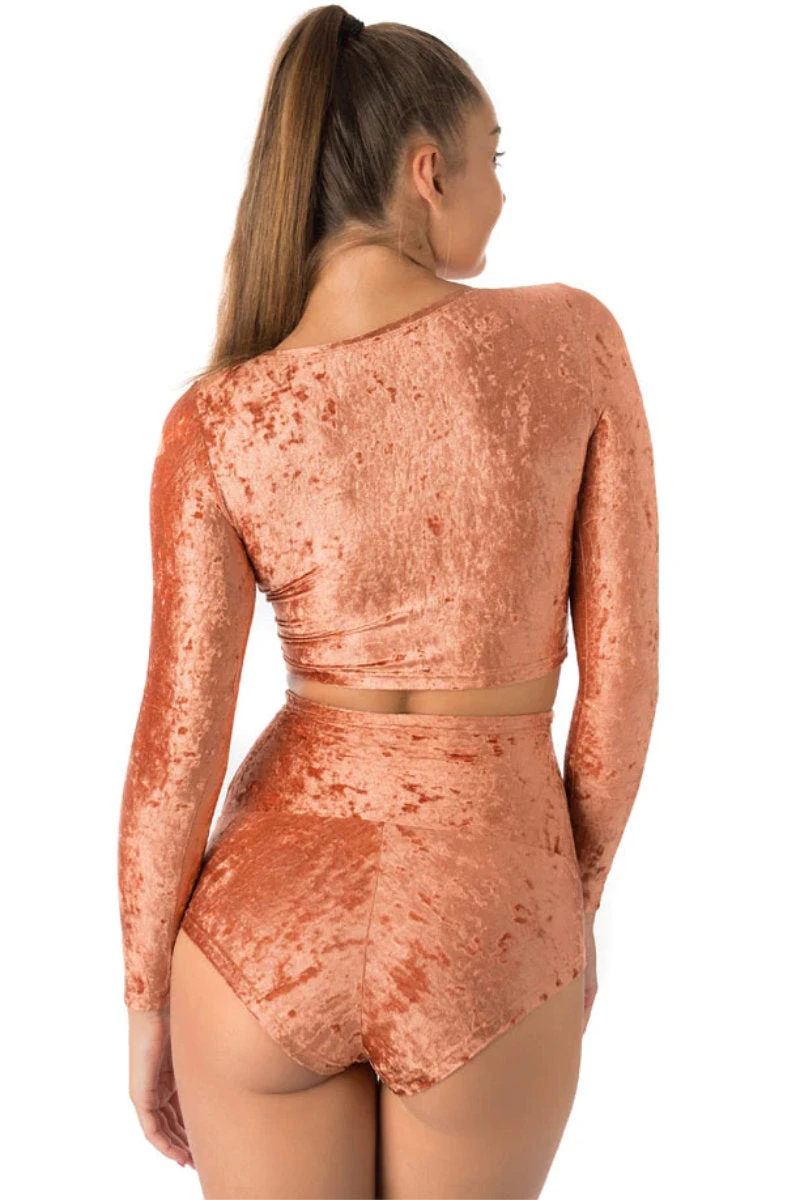 Dragonfly Betty High-Waisted Shorts - Velvet Bronze 4 Dragonfly Betty High-Waisted Shorts - Velvet Bronze - Image 2