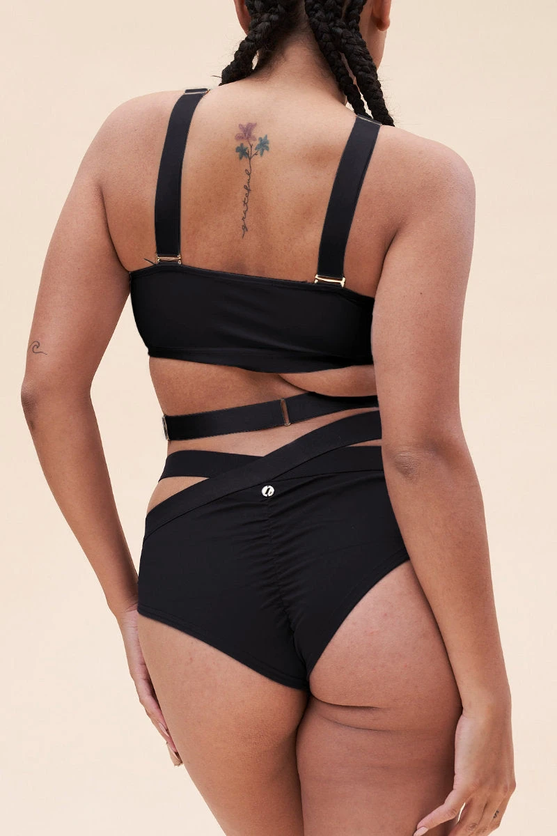 Lunalae Renee Cropped Bra - Recycled Black 4 Lunalae Renee Cropped Bra - Recycled Black - Image 2