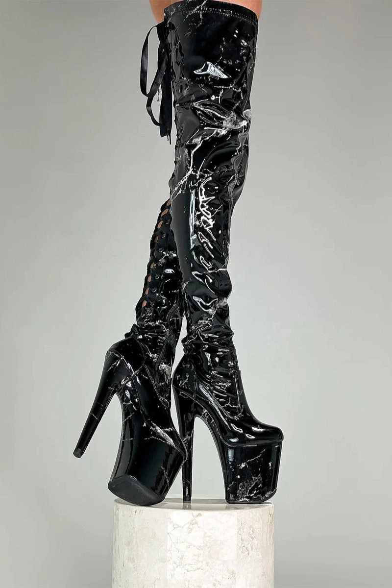 Hella Heels Renaissance Slim Thigh High 8inch Boots - Confession 4 Hella Heels Renaissance Slim Thigh High 8inch Boots - Confession - Image 2