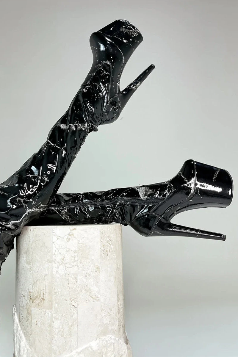 Hella Heels Renaissance Slim Thigh High 8inch Boots - Confession 5 Hella Heels Renaissance Slim Thigh High 8inch Boots - Confession - Image 3