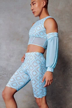 CXIX 119 Biker Shorts - Blue Print 13 CXIX 119 Biker Shorts - Blue Print -Radd Pole Wear Shop Corset top blue dancewear monogram fashion ac1de313 a82f 465b b087 f51fec6631c7