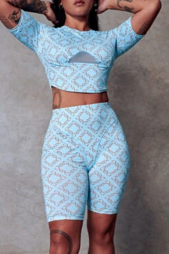 CXIX 119 Biker Shorts - Blue Print 18 CXIX 119 Biker Shorts - Blue Print -Radd Pole Wear Shop Crop Tee Blue Moonogram CXIX Dancewear pole d3dbca7c d7de 4e1e 92bd d4d5f981e869