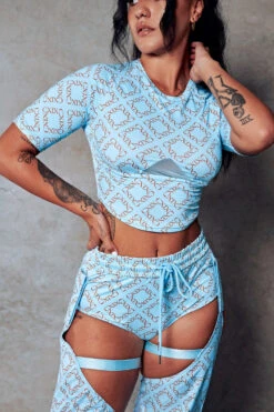 CXIX 119 Chaps - Blue Print 13 CXIX 119 Chaps - Blue Print -Radd Pole Wear Shop Cropped Tee polewear blue monogram CXIX 466071ab b263 41c7 a4c8 65bc2157db81