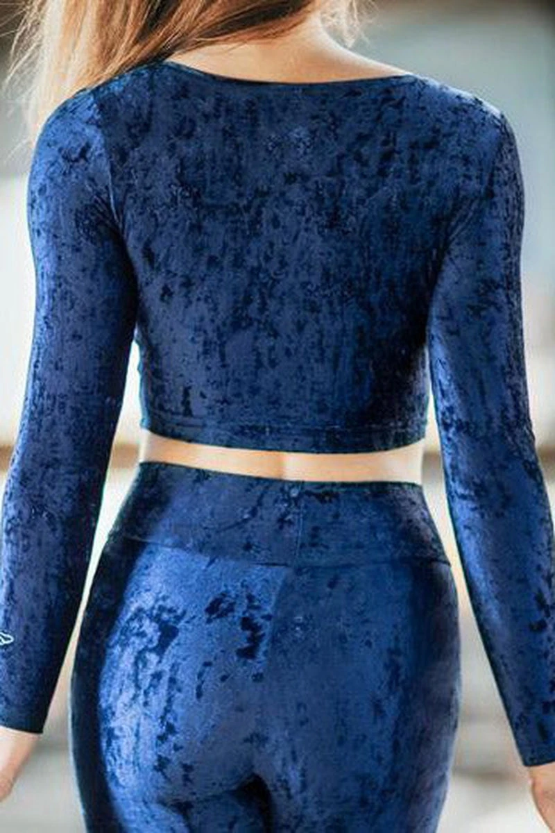 Dragonfly Pavi Crop Top - Velvet Blue 6 Dragonfly Pavi Crop Top - Velvet Blue - Image 4