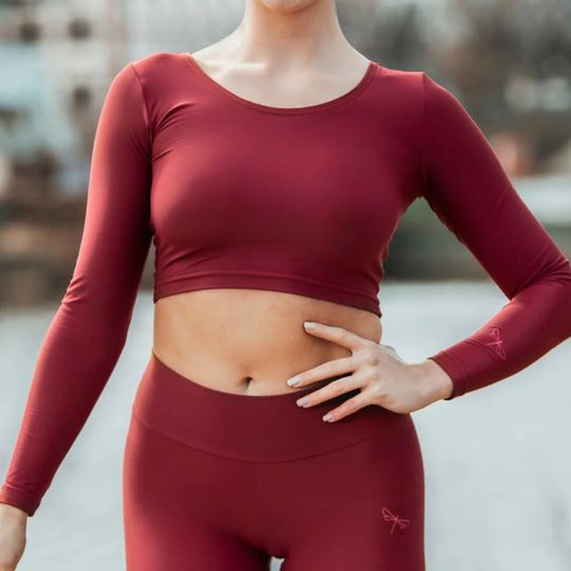 Dragonfly Pavi Crop Top - Burgundy 5 Dragonfly Pavi Crop Top - Burgundy - Image 3