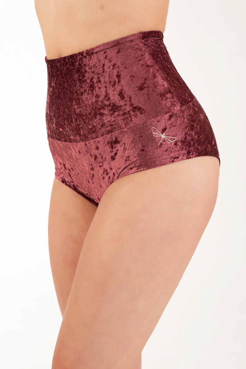 Dragonfly Betty High-Waisted Shorts - Velvet Amaranth 3 Dragonfly Betty High-Waisted Shorts - Velvet Amaranth