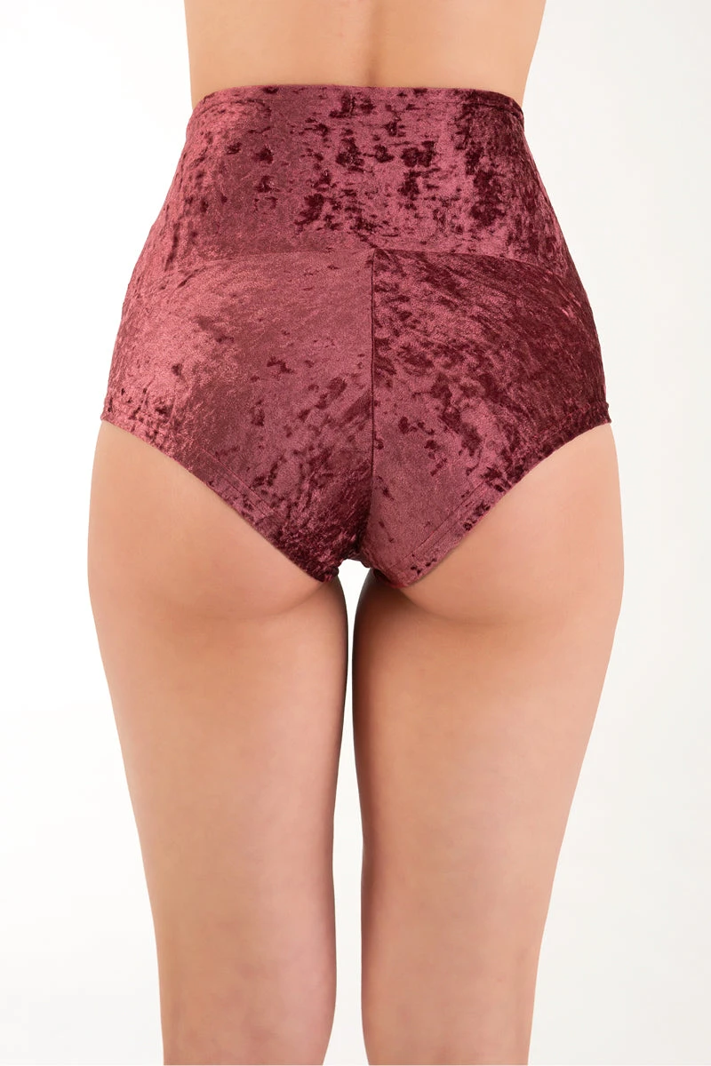 Dragonfly Betty High-Waisted Shorts - Velvet Amaranth 5 Dragonfly Betty High-Waisted Shorts - Velvet Amaranth - Image 3
