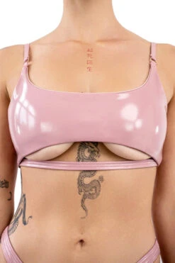 Naughty Thoughts Sinner Vinyl Underboob Top - Pink 10 Naughty Thoughts Sinner Vinyl Underboob Top - Pink -Radd Pole Wear Shop DL 08819 1