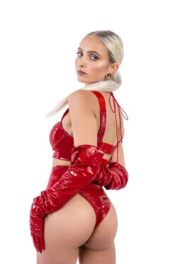 Naughty Thoughts Sinner Vinyl High Waist Shorts - Red 7 Naughty Thoughts Sinner Vinyl High Waist Shorts - Red -Radd Pole Wear Shop DL 09487copy 1