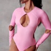 CXIX 119 Plunge Bodysuit - Pink 1 CXIX 119 Plunge Bodysuit - Pink -Radd Pole Wear Shop Dacnewear Pink Bodysuit 119 Pole 1