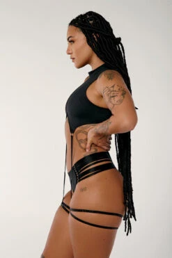 CXIX Dopamine Feelin High Bottoms - Black -Radd Pole Wear Shop Dopamine garter top black cxix feleing high bottoms