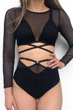 Lunalae Claire Cut Out High Waisted Bottoms - Recycled Black Mesh 10 Lunalae Claire Cut Out High Waisted Bottoms - Recycled Black Mesh -Radd Pole Wear Shop Drop4Wholesale MeshRelease