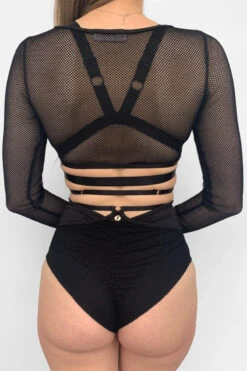 Lunalae Claire Cut Out High Waisted Bottoms - Recycled Black Mesh 11 Lunalae Claire Cut Out High Waisted Bottoms - Recycled Black Mesh -Radd Pole Wear Shop Drop4Wholesale MeshRelease FullBack