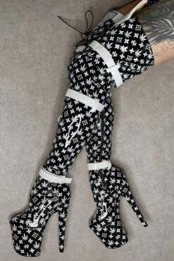 Hella Heels Branded Thigh High 8inch Boots - Black 20 Hella Heels Branded Thigh High 8inch Boots - Black -Radd Pole Wear Shop EmpireKicksBrandedblack8inchpoledancethighhighboot 8