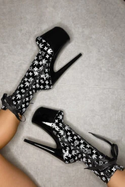 Hella Heels Branded 8inch Boots - Black/Black 12 Hella Heels Branded 8inch Boots - Black/Black -Radd Pole Wear Shop EmpireKicksBrandedblack black8inchpoledanceboot 3