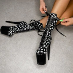 Hella Heels Branded 8inch Boots - Black/Black 17 Hella Heels Branded 8inch Boots - Black/Black -Radd Pole Wear Shop EmpireKicksBrandedblack black8inchpoledanceboot 4