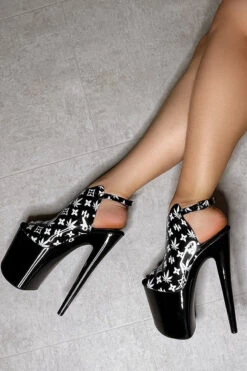 Hella Heels Branded Shield 8inch Stilettos - Black/Black 12 Hella Heels Branded Shield 8inch Stilettos - Black/Black -Radd Pole Wear Shop EmpireKicksBrandedblack black8inchpoledanceshieldstiletto 3