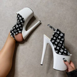 Hella Heels Branded Shield 8inch Stilettos - Black/White 13 Hella Heels Branded Shield 8inch Stilettos - Black/White -Radd Pole Wear Shop EmpireKicksBrandedblack white8inchpoledanceshieldstiletto 1