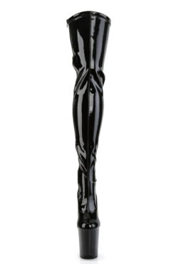 Pleaser USA Flamingo-3063 8inch Thigh High Pleaser Boots - Patent Black -Radd Pole Wear Shop FLAM3063 B MFront