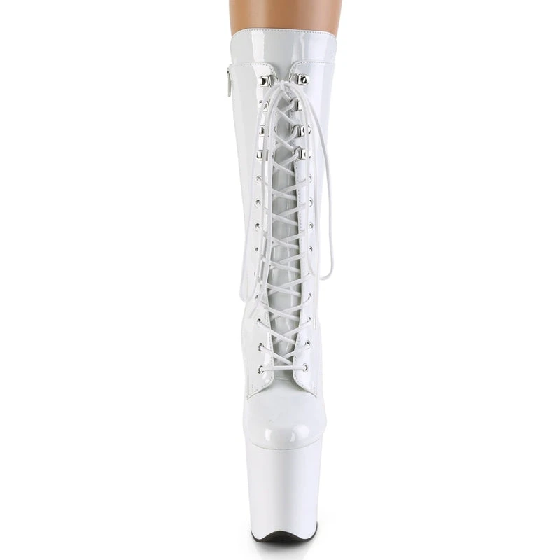 Pleaser USA Flamingo-1050 8inch Pleaser Boots - Patent White 7 Pleaser USA Flamingo-1050 8inch Pleaser Boots - Patent White - Image 5
