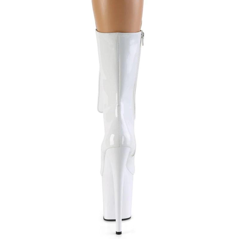Pleaser USA Flamingo-1050 8inch Pleaser Boots - Patent White 5 Pleaser USA Flamingo-1050 8inch Pleaser Boots - Patent White - Image 3