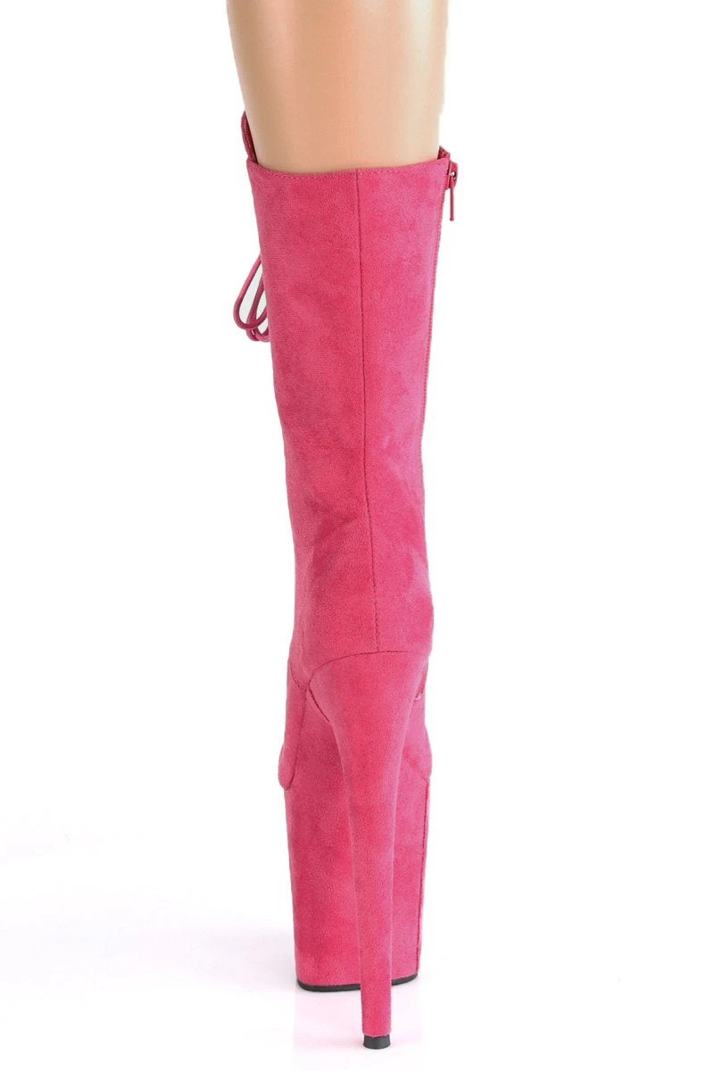 Pleaser USA Flamingo-1050FS Faux Suede 8inch Pleaser Boots - Hot Pink 5 Pleaser USA Flamingo-1050FS Faux Suede 8inch Pleaser Boots - Hot Pink - Image 3