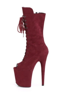 Pleaser USA Flamingo-1051FS Faux Suede 8inch Peep Toe Pleaser Boots - Burgundy -Radd Pole Wear Shop FLAMINGO 1051FS BYFS M05 c24753e2 49e5 4c89 985d bf47efd016d5