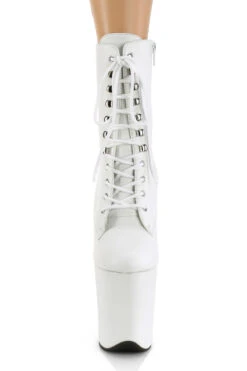Pleaser USA Flamingo-1020LWR 8inch Real Leather Boots - Matte White -Radd Pole Wear Shop Flam1020LWRFront