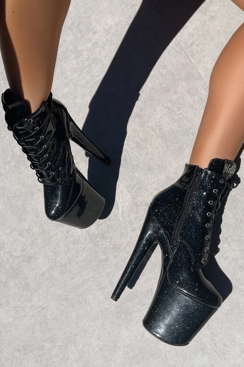 Hella Heels The Glitterati 8inch Ankle Boots - Sin City 6 Hella Heels The Glitterati 8inch Ankle Boots - Sin City - Image 4