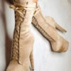 Hella Heels High BabyDoll 7inch Boots - Sand 1 Hella Heels High BabyDoll 7inch Boots - Sand -Radd Pole Wear Shop HighBabyDoll7inchBoots Sand2