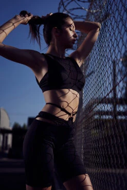 Hamade Activewear O-Ring Cycling Shorts - Black 18 Hamade Activewear O-Ring Cycling Shorts - Black -Radd Pole Wear Shop HighNeckMeshStripeTop5