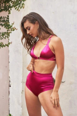 Lunalae High Waist Shorts - Satin Magenta -Radd Pole Wear Shop HighWaistShortsLunaPolewear 144websize 1800x1800 54be1ec0 fc41 4af6 b91e e3a2f7415e4a