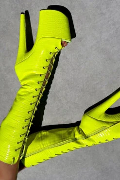 Hella Heels OH SNAP Knee High Open Toe Boots - 8inch -Radd Pole Wear Shop IMG 0008