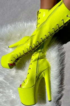 Hella Heels OH SNAP Knee High Open Toe Boots - 8inch