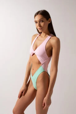 Shark Polewear Benita Bodysuit - Baby Pink/Mint 8 Shark Polewear Benita Bodysuit - Baby Pink/Mint -Radd Pole Wear Shop IMG 0148