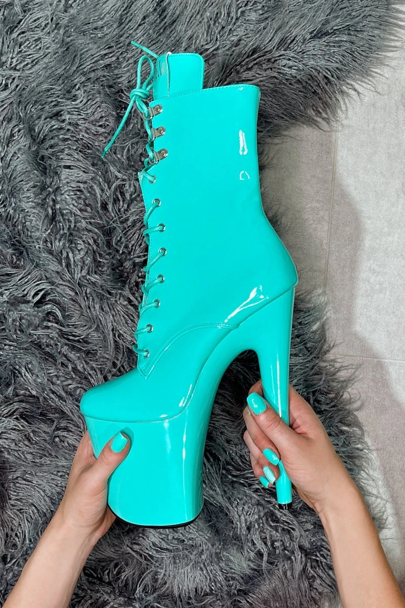 Hella Heels LipKit 8inch Boots - Minted 4 Hella Heels LipKit 8inch Boots - Minted - Image 2