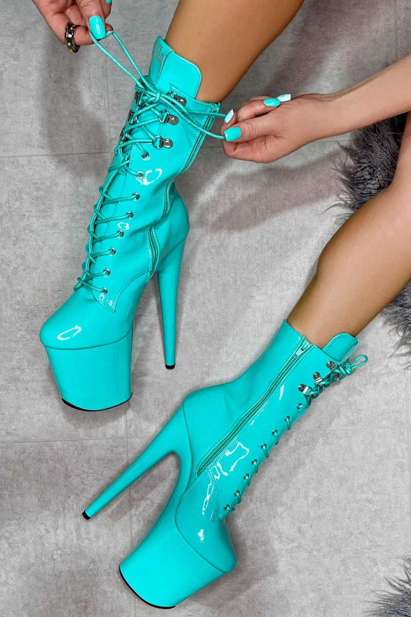 Hella Heels LipKit 8inch Boots - Minted 3 Hella Heels LipKit 8inch Boots - Minted