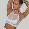 CXIX I S I S Halter Top - White With Sand Mesh 1 CXIX I S I S Halter Top - White With Sand Mesh -Radd Pole Wear Shop IMG 1123 LOW