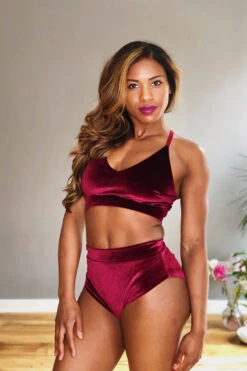 REV ACTIV High Waist Shorts - Wine Velvet -Radd Pole Wear Shop IMG 2057 270cebd3 521e 48f7 965c a61e7cece237