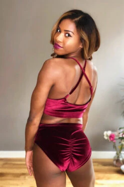 REV ACTIV High Waist Shorts - Wine Velvet -Radd Pole Wear Shop IMG 2060 01531700 ebe9 4c58 ac80 9775a3f4701b