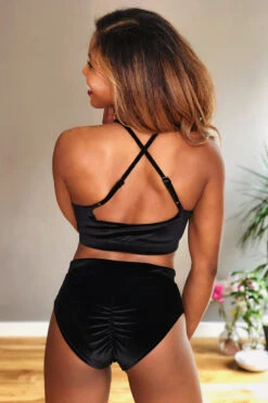 REV ACTIV High Waist Shorts - Black Velvet -Radd Pole Wear Shop IMG 2071 e1485977 9243 48ca 8d11 a84033381c33