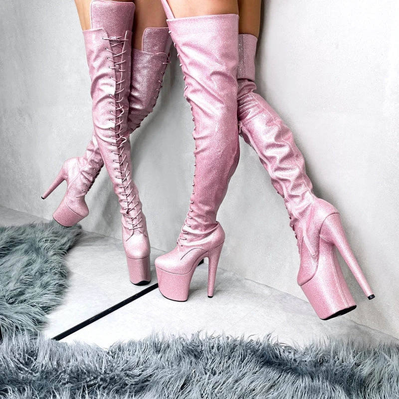 Hella Heels The Glitterati Thigh High 8inch Boots - Sugarbaby 7 Hella Heels The Glitterati Thigh High 8inch Boots - Sugarbaby - Image 5