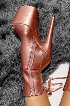 Hella Heels Corset 8inch Boots - Rose Gold -Radd Pole Wear Shop IMG 4728