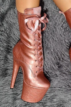 Hella Heels 8inch Ankle Boots - Rose Gold 7 Hella Heels 8inch Ankle Boots - Rose Gold -Radd Pole Wear Shop IMG 4752