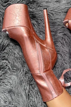 Hella Heels Corset 8inch Boots - Rose Gold -Radd Pole Wear Shop IMG 4755