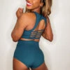 The Enviro Co. High Waist Shorts - Blue Teal 1 The Enviro Co. High Waist Shorts - Blue Teal -Radd Pole Wear Shop IMG 6685