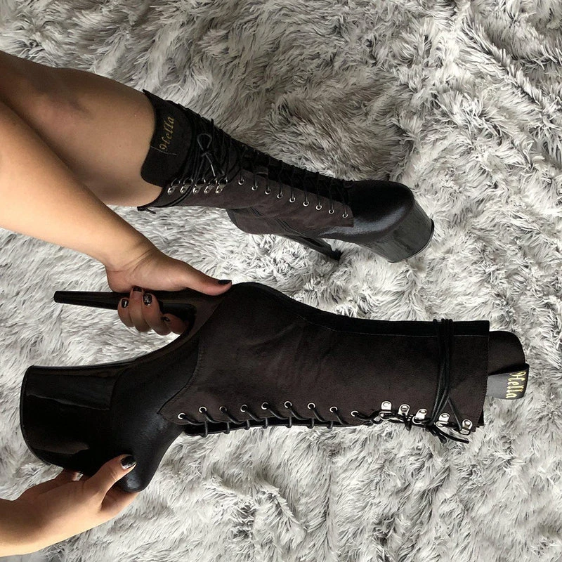 Hella Heels Blaq Kicks Boots - 8inch 6 Hella Heels Blaq Kicks Boots - 8inch - Image 4