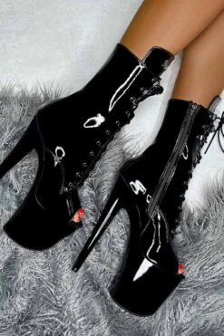Hella Heels LipKit Open Toe 8inch Boots - Black Beatles -Radd Pole Wear Shop IMG 7779 8d406837 ad54 4cf8 9381 4b8e9bac9aea 1