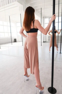 REV ACTIV Sensual Flow Pants (with Leg Slit) - Coffee -Radd Pole Wear Shop IMG 8393 1